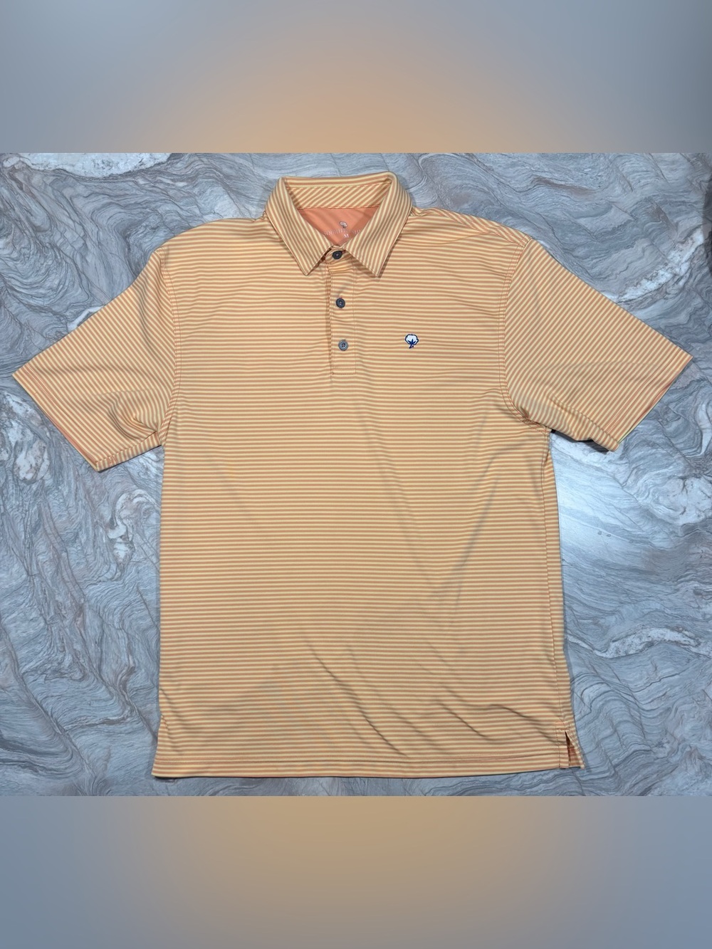 Southern Shirt Orange and Yellow Stripe Polo Men’s Medium